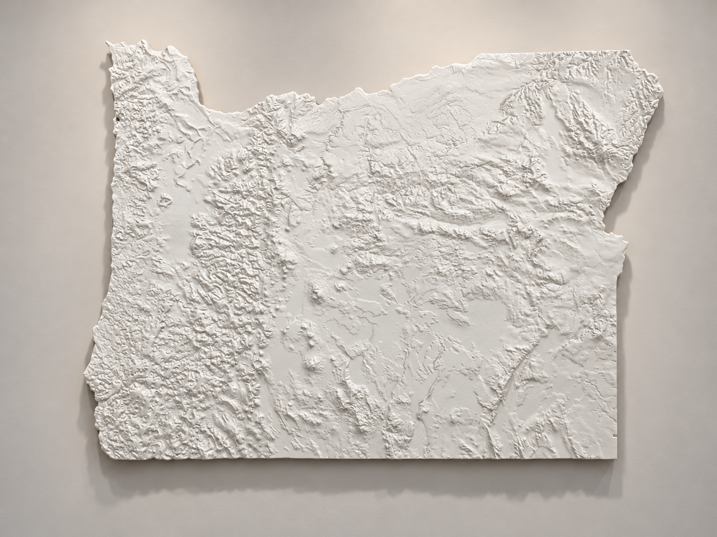 Oregon Topographical Map White - The Good Mod Liquidation Estate Sale