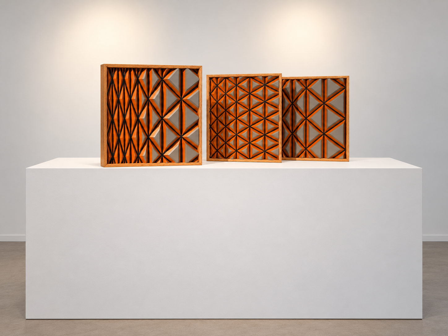 Carved Wood Triptych by Spencer Staley - The Good Mod Liquidation Estate Sale