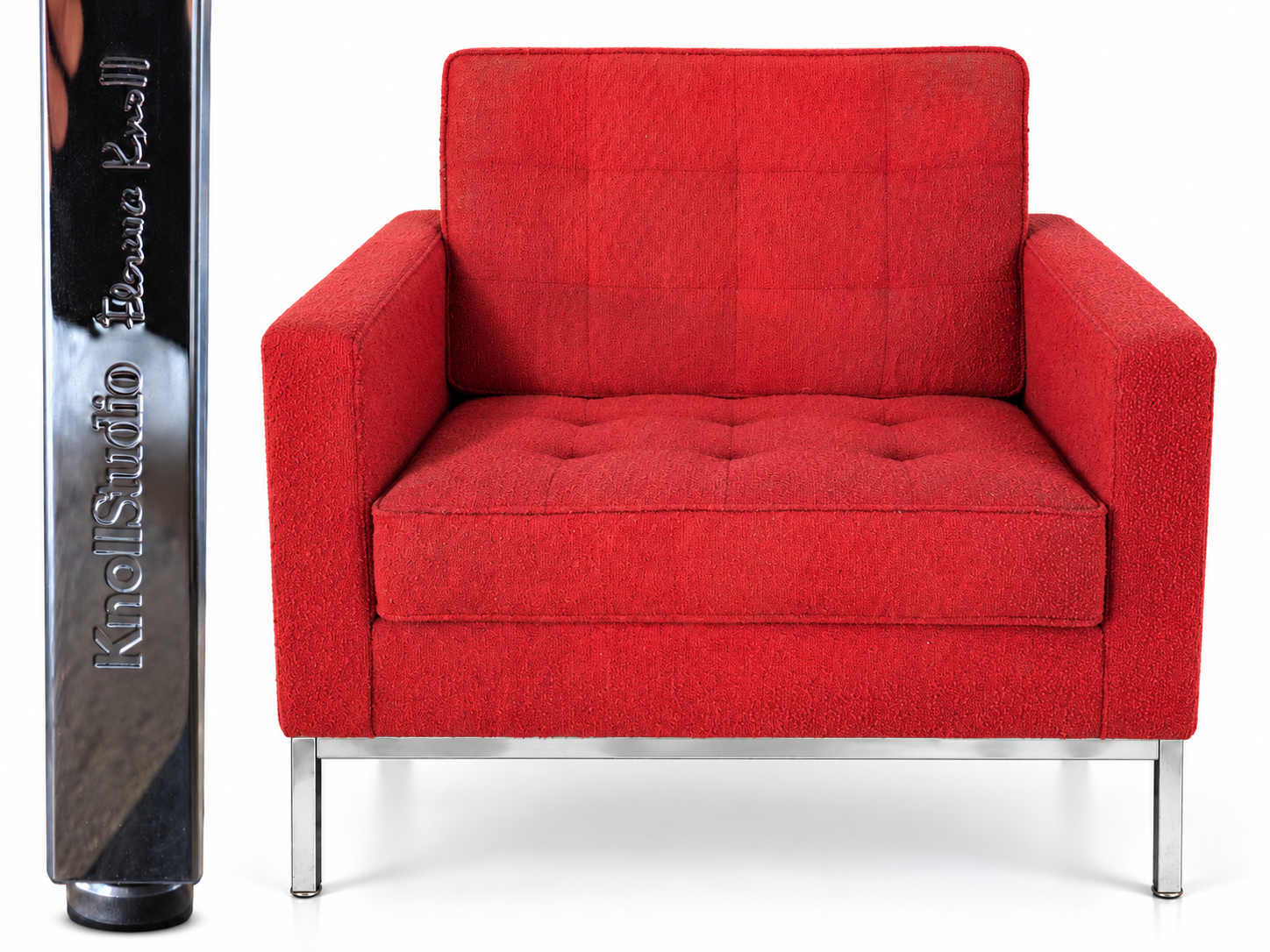 Florence Knoll Lounge Chair, Cinnabar - The Good Mod Liquidation Estate Sale