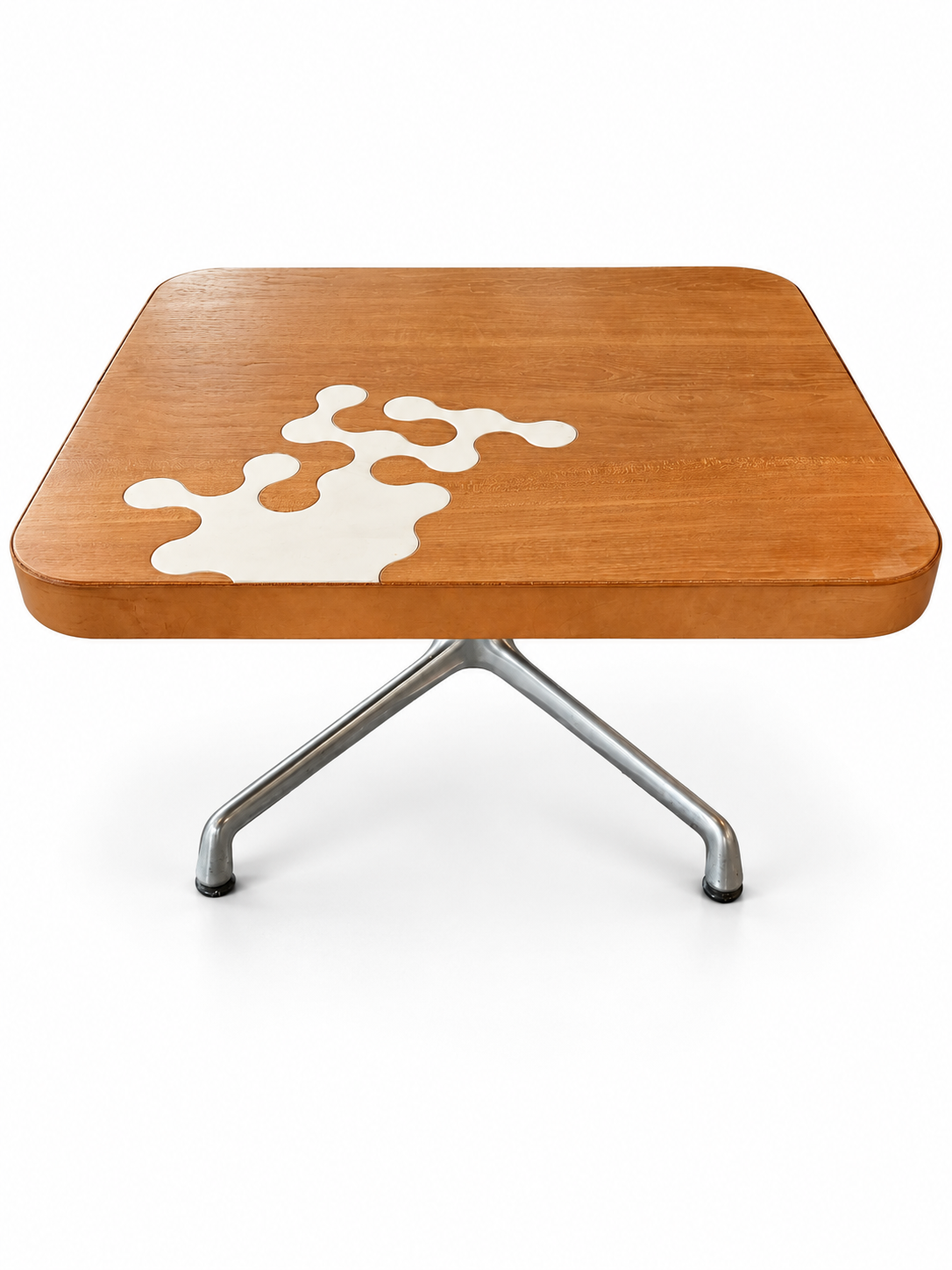 Teak Table w/Corian Inlay - The Good Mod Liquidation Estate Sale