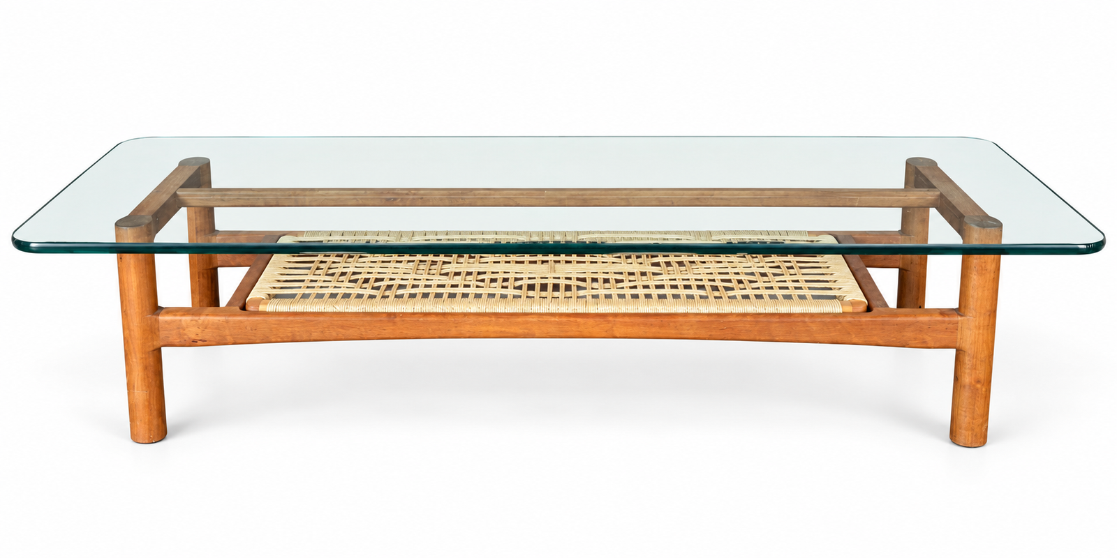 Glass Top Cocktail Table, MADE IN OREGON - The Good Mod Liquidation Estate Sale