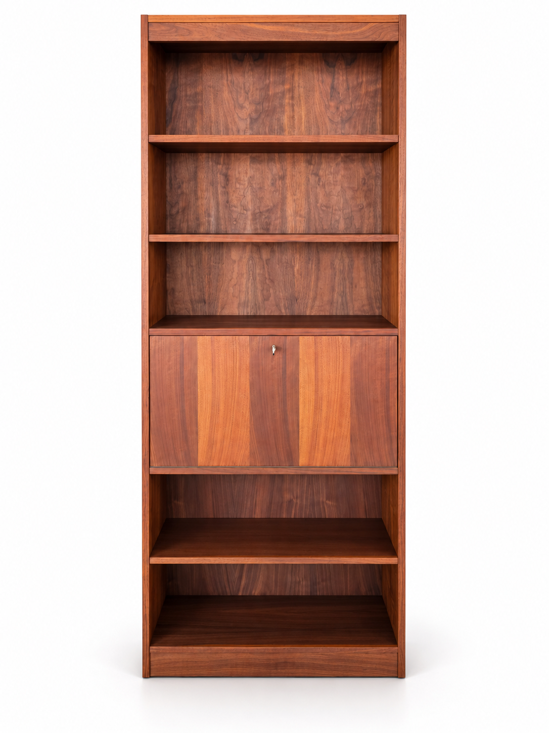 Vintage Walnut Bookcase with Secretary - The Good Mod Liquidation Estate Sale