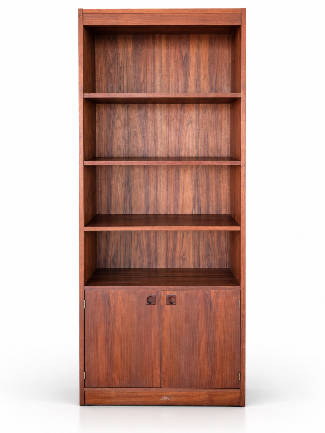 Vintage Walnut Bookcase with Cabinet - The Good Mod Liquidation Estate Sale