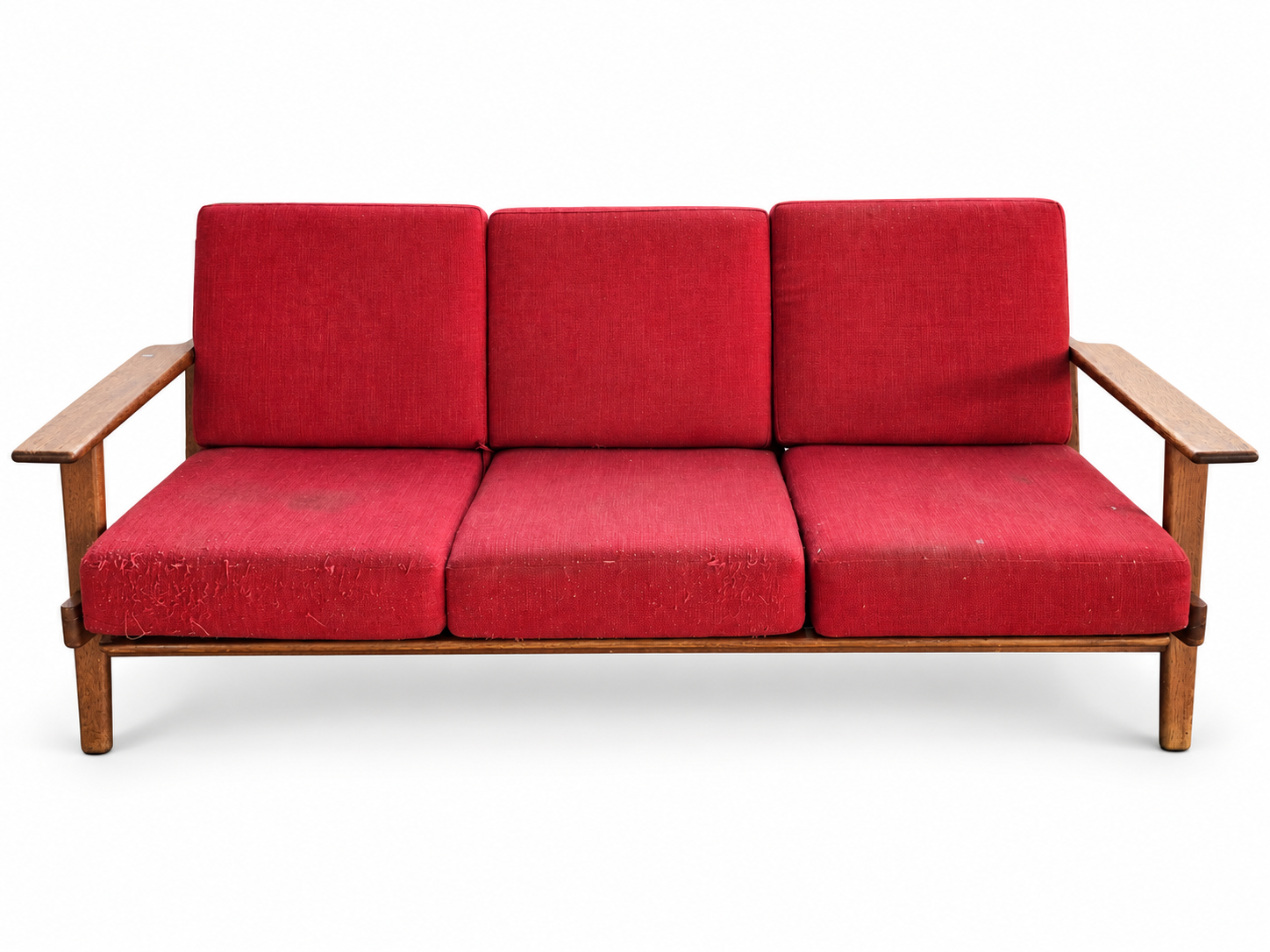 Hans Wegner Red Sofa - The Good Mod Liquidation Estate Sale