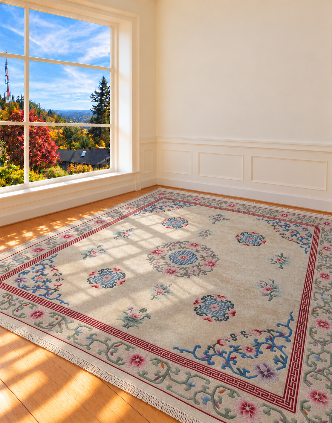 Vintage Chinese Wool Rug, 9x12 - Council Crest Estate Sale